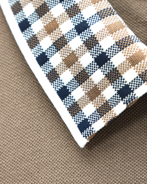 Lindley Long Sleeve Polo Shirt Tobacco Brown