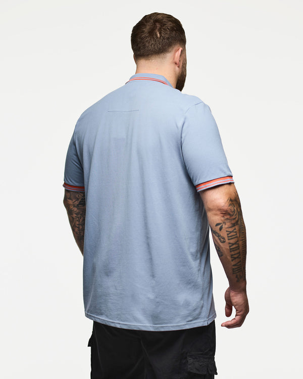 Plus Size - Levanto Polo Shirt Blue Shadow/Sunset Orange