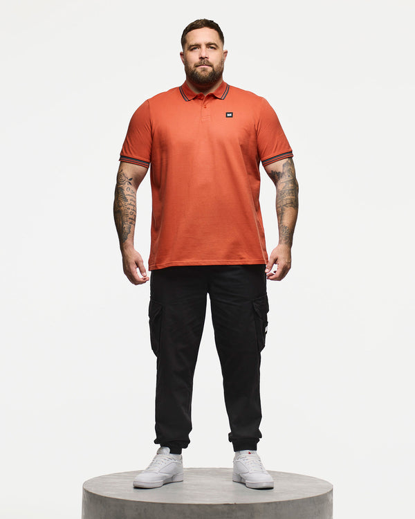 Plus Size - Levanto Polo Shirt Sunset Orange/Cyclone Grey