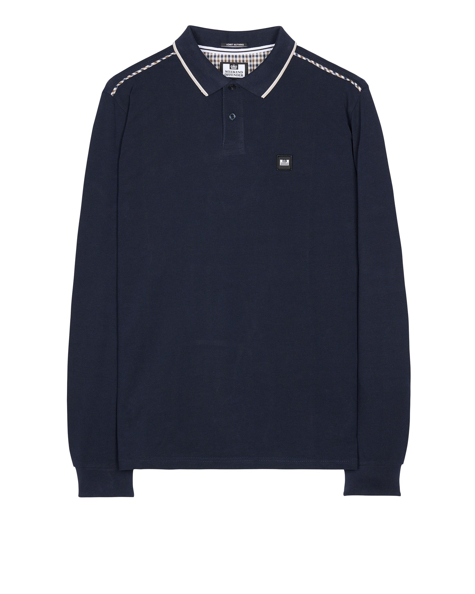 Carola Long Sleeve Polo Shirt Navy/House Check