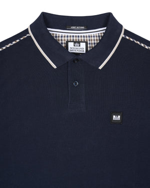 Carola Long Sleeve Polo Shirt Navy/House Check