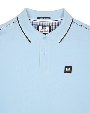 Carola Long Sleeve Polo Shirt Winter Sky/Blue House Check