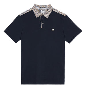 Costa Polo Shirt Navy/House Check - Plus Size