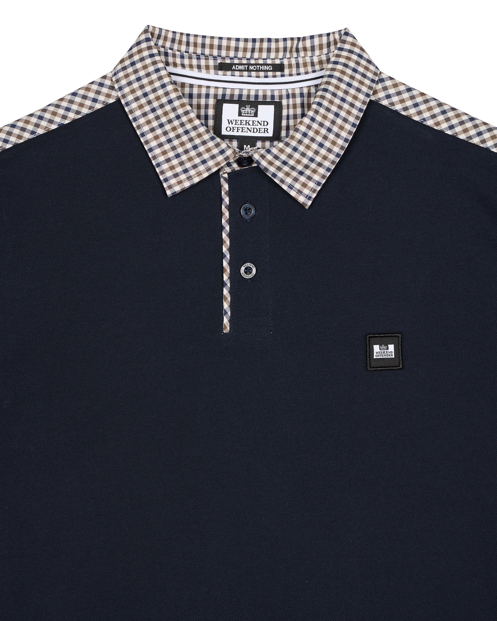 Costa Polo Shirt Navy/House Check - Plus Size