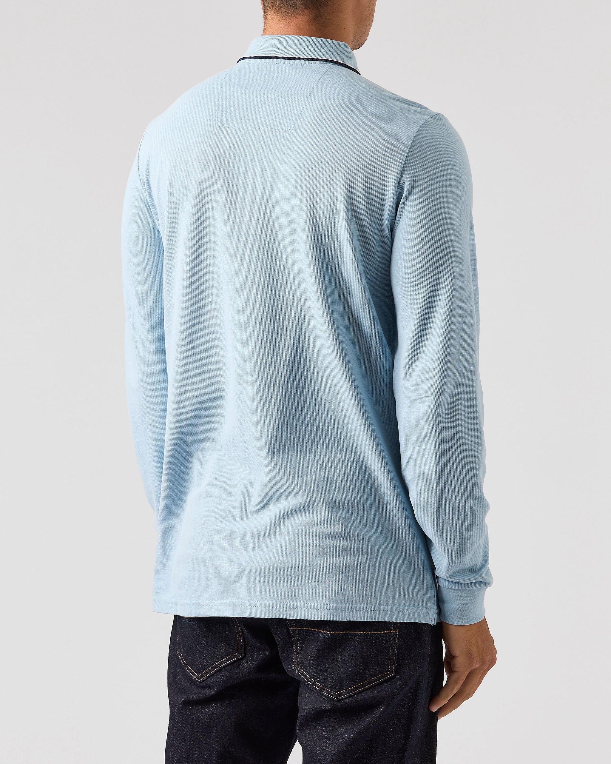 Carola Long Sleeve Polo Shirt Winter Sky Blue House Check