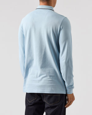 Carola Long Sleeve Polo Shirt Winter Sky/Blue House Check
