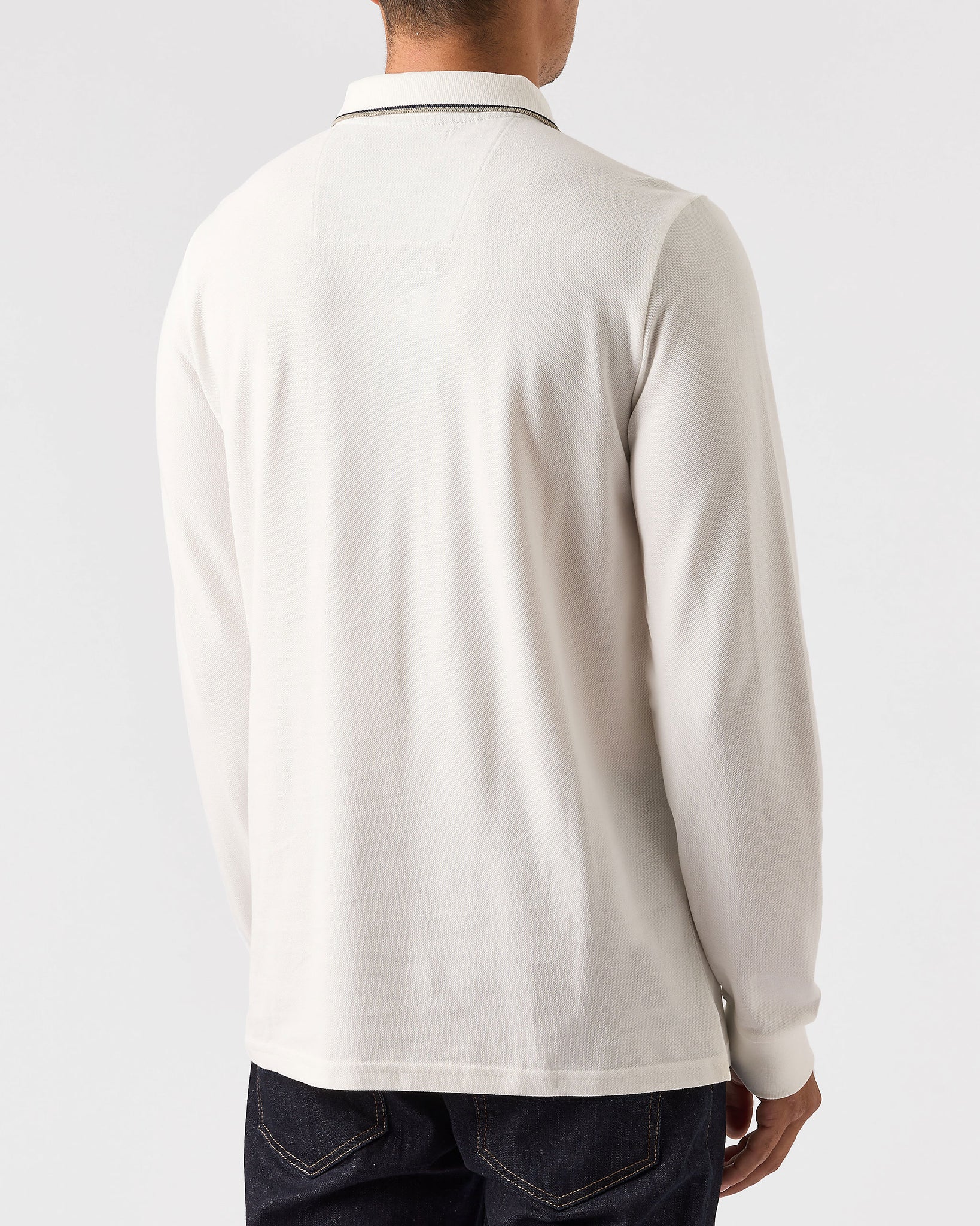 Carola Long Sleeve Polo Shirt Winter White/House Check