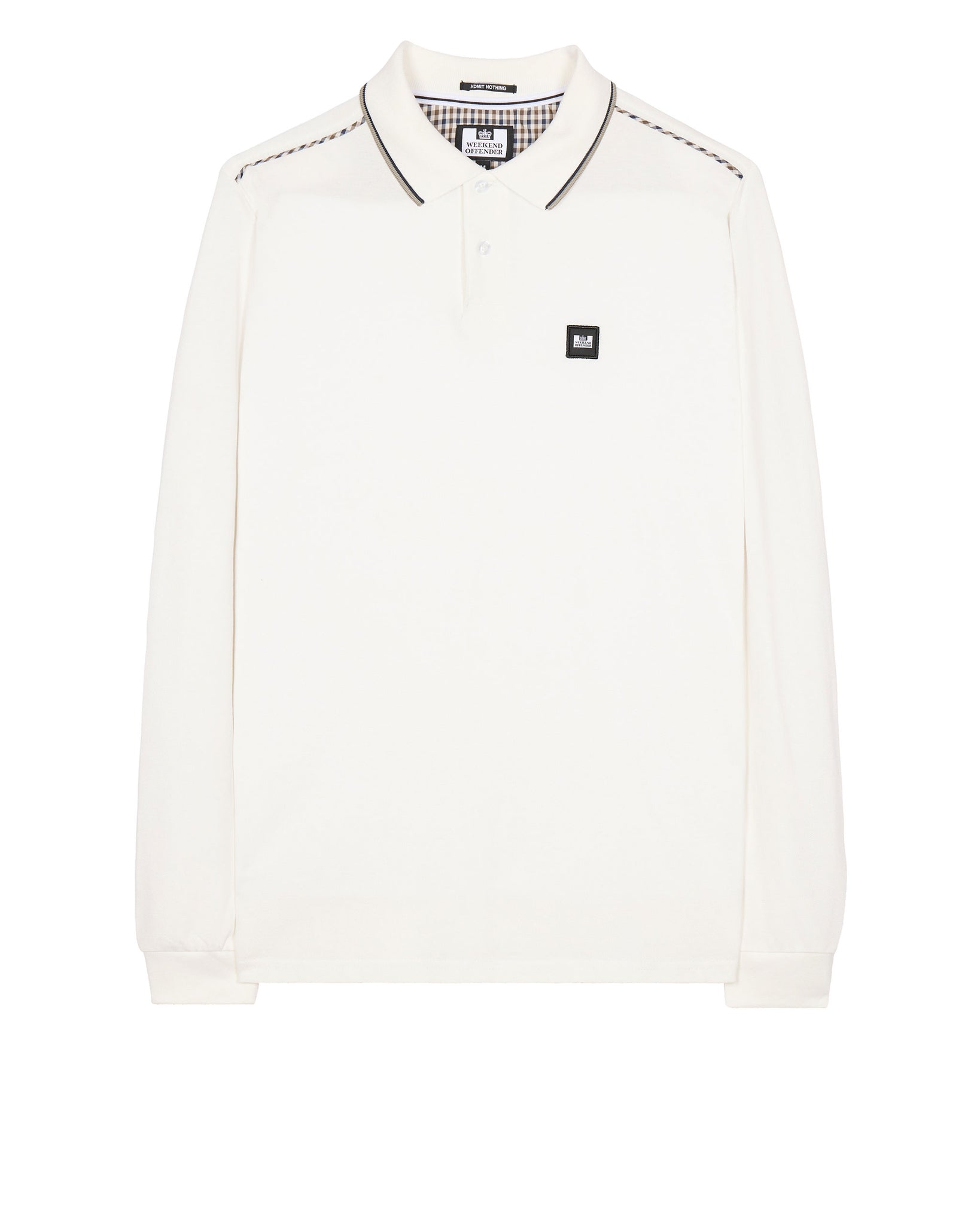 Carola Long Sleeve Polo Shirt Winter White/House Check