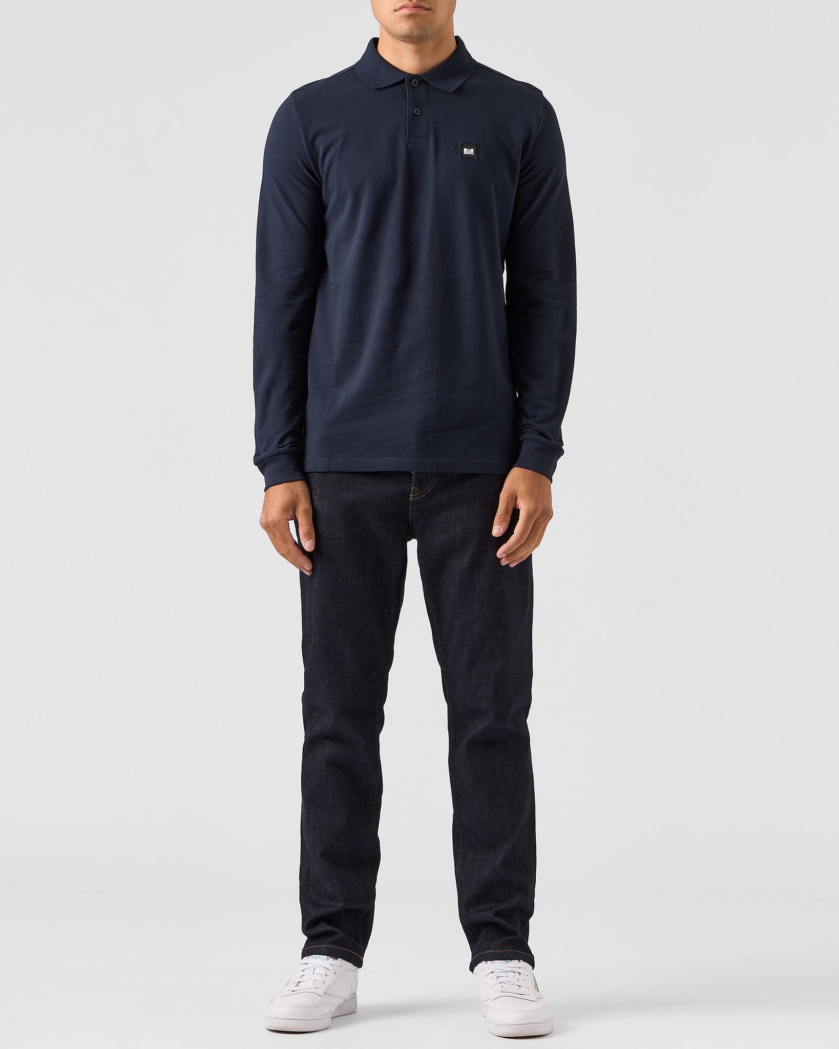 Dice Long Sleeve Polo Shirt Navy