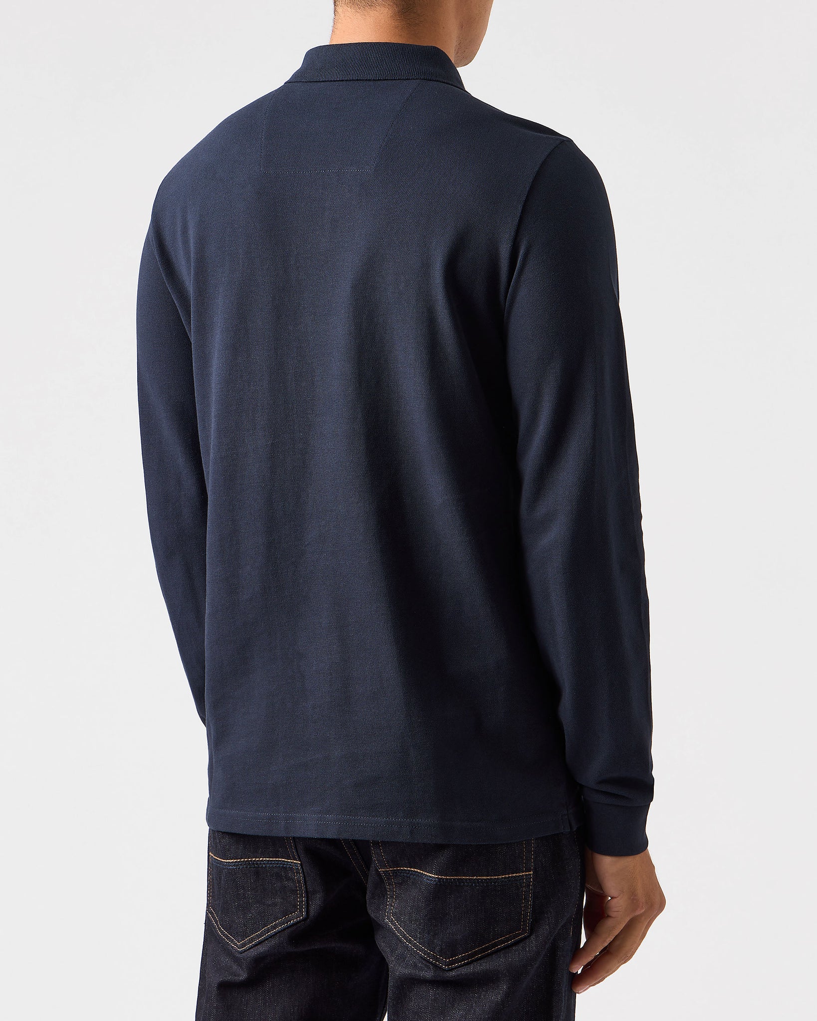 Dice Long Sleeve Polo Shirt Navy