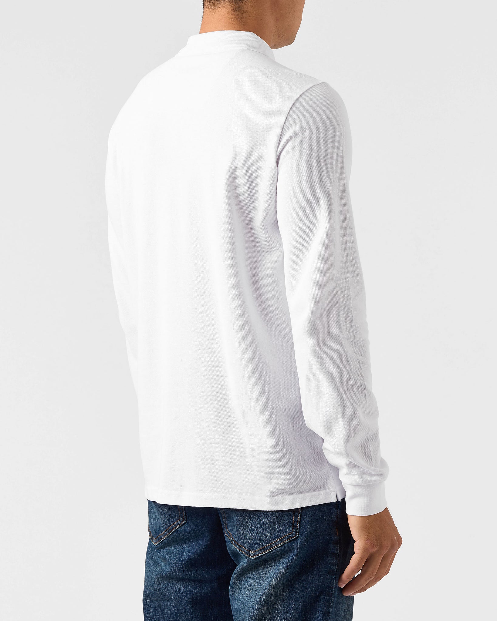 Dice Long Sleeve Polo Shirt White