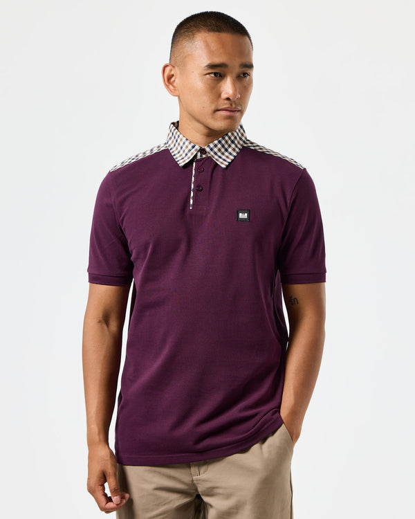 Costa Polo Shirt Acai Berry/Mid House Check