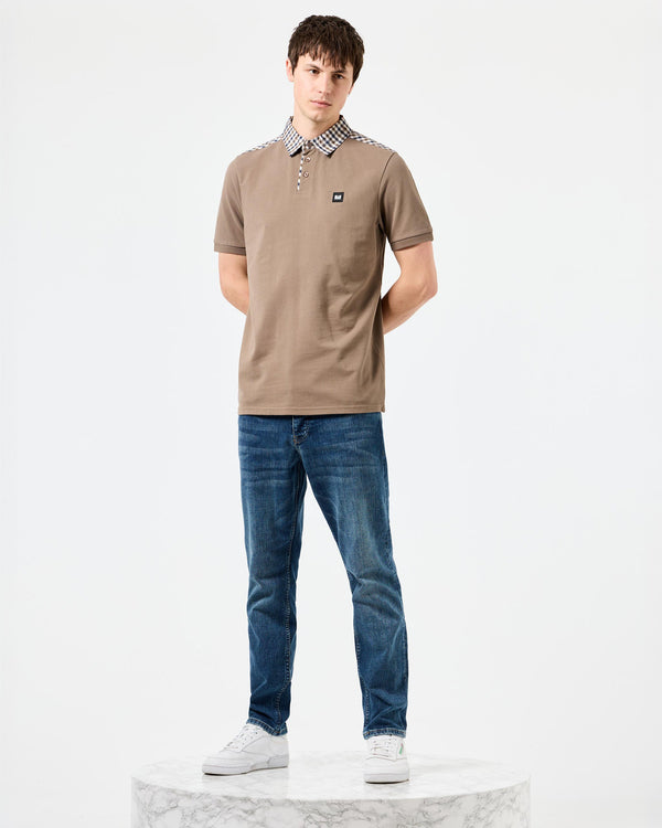 Costa Polo Shirt Mocha Brown/Mid House Check