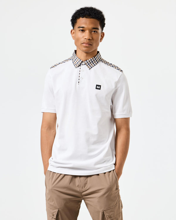 Costa Polo Shirt White/Mid House Check