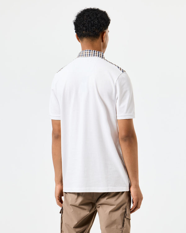 Costa Polo Shirt White/Mid House Check