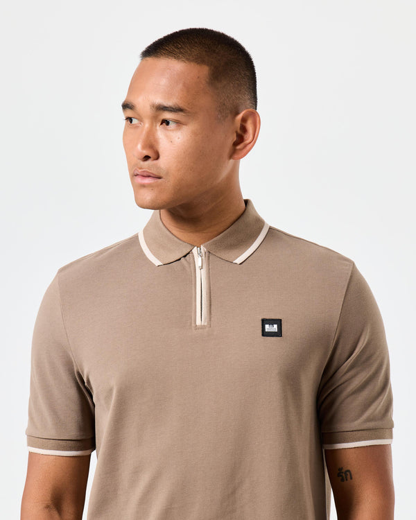 Shore Polo Shirt Mocha Brown/Abalone