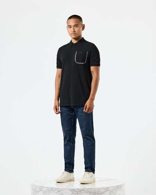 Spence Polo Shirt Black/Mid House Check