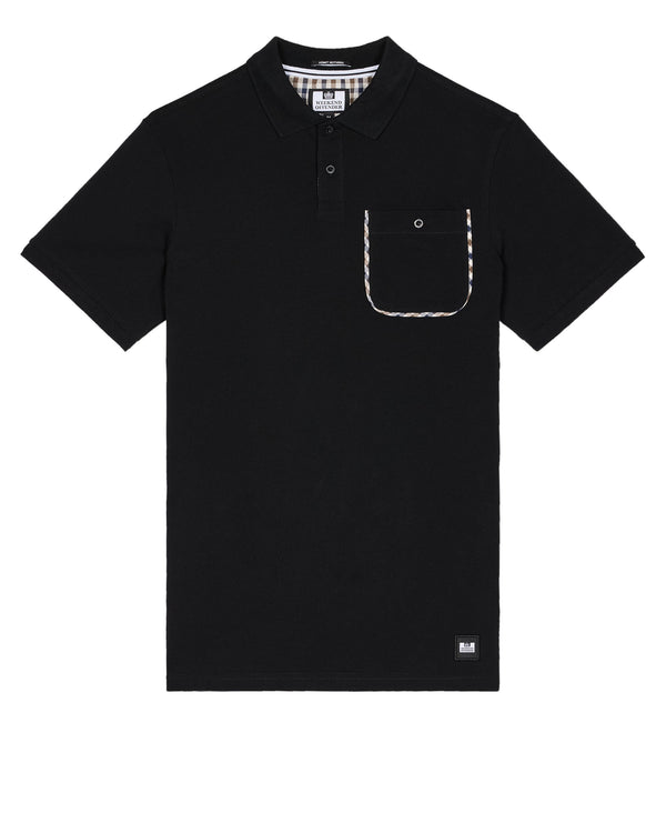 Spence Polo Shirt Black/Mid House Check