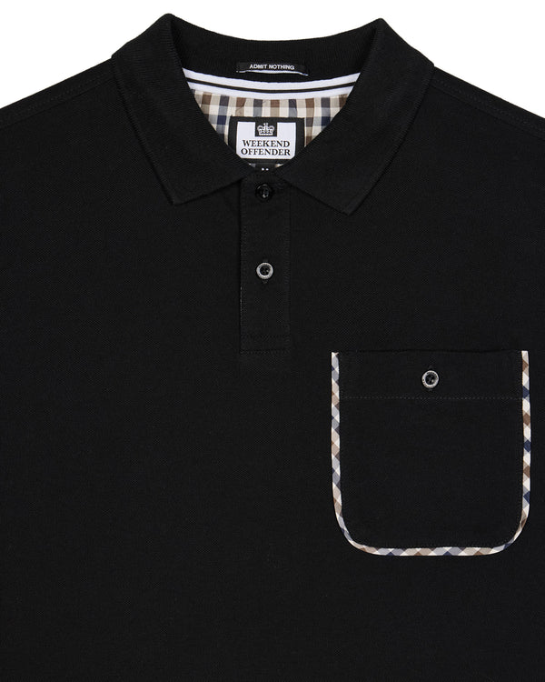 Spence Polo Shirt Black/Mid House Check