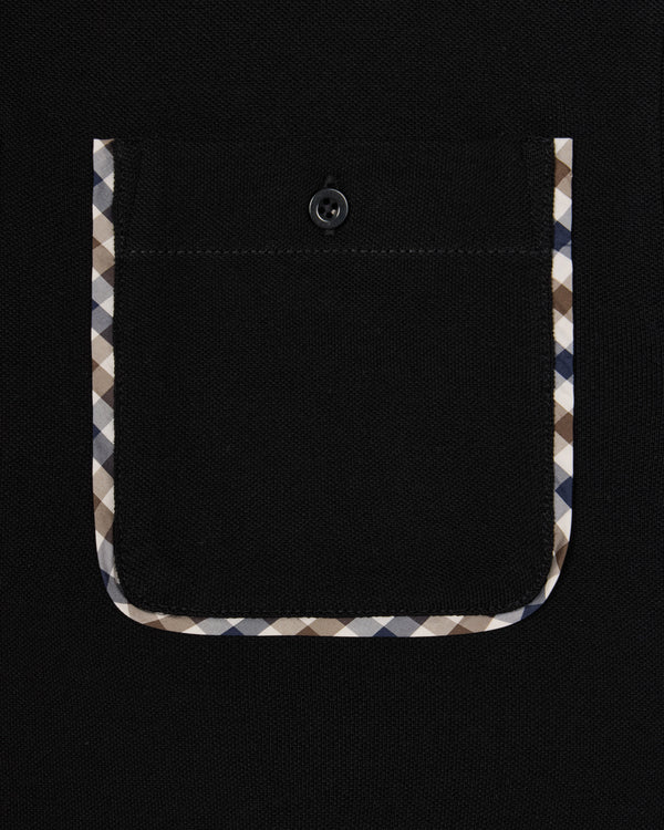 Spence Polo Shirt Black/Mid House Check