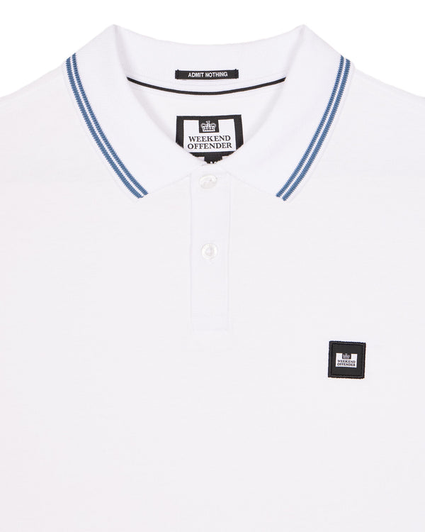 Farina Polo Shirt White/Baltic Blue