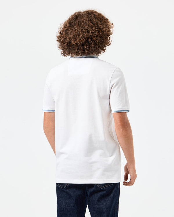 Farina Polo Shirt White/Baltic Blue