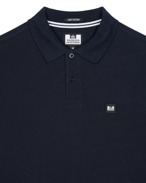 Dice Long Sleeve Polo Shirt Navy