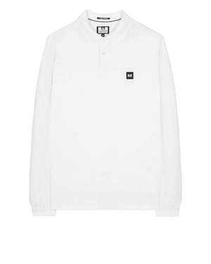 Dice Long Sleeve Polo Shirt White