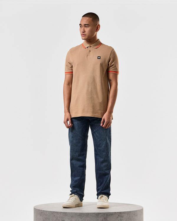 Levanto Poloshirt Cognacbraun/Reinorange