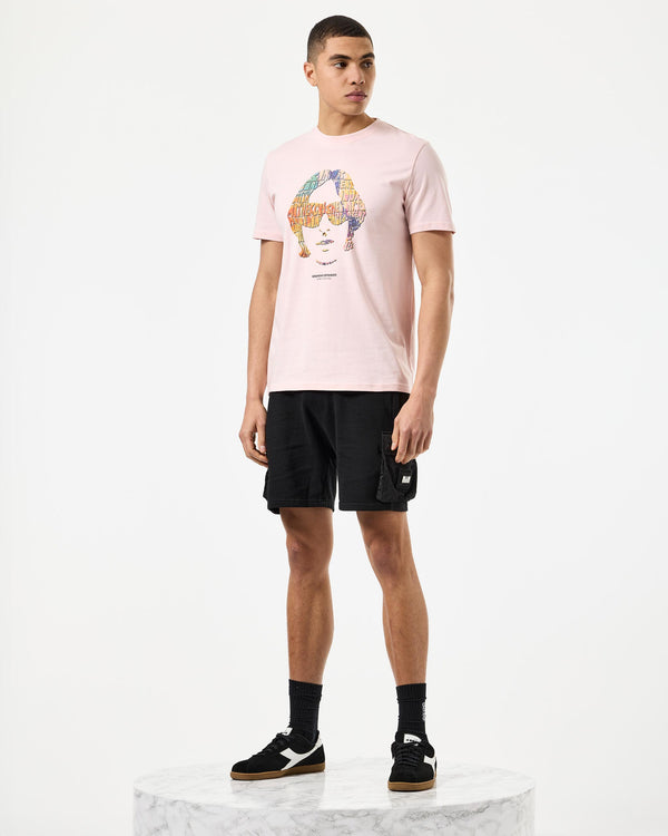 Kinky Afro Graphic T-Shirt Pale Blush