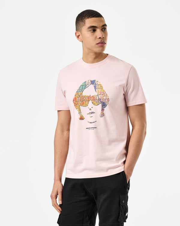 Kinky Afro Graphic T-Shirt Pale Blush