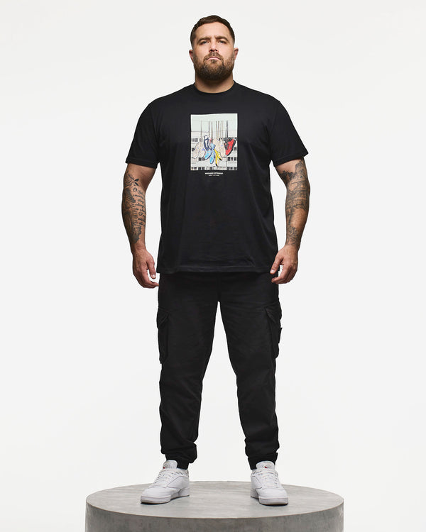 Plus Size - Battle Lines Graphic T-Shirt Black