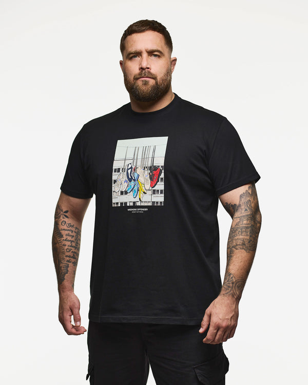 Plus Size - Battle Lines Graphic T-Shirt Black
