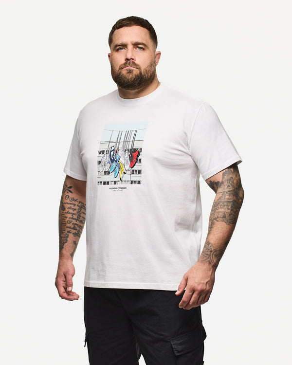 Plus Size - Battle Lines Graphic T-Shirt White