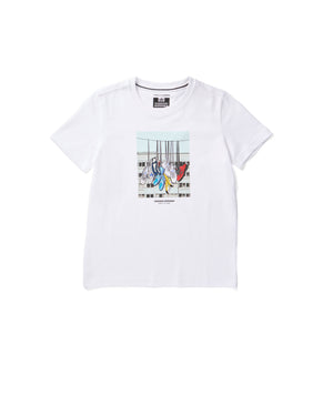 Kids Battle Lines Graphic T-Shirt White