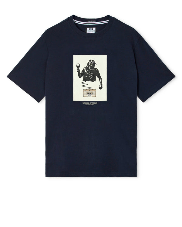T-shirt grafica Freaky blu navy