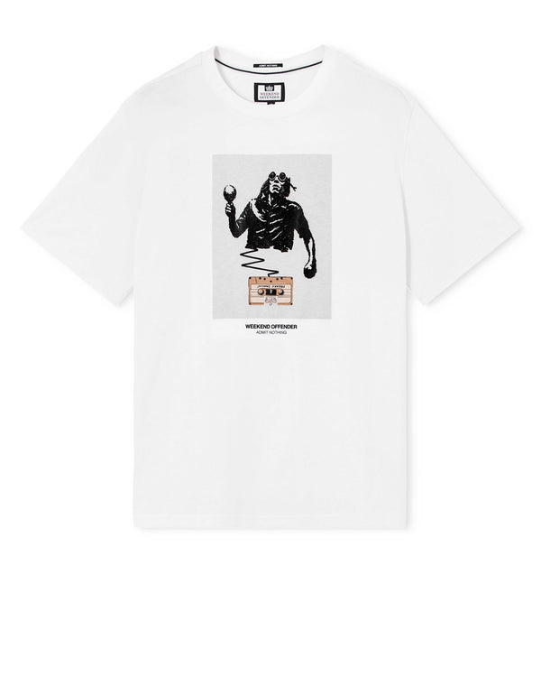 T-shirt Freaky grafica bianca
