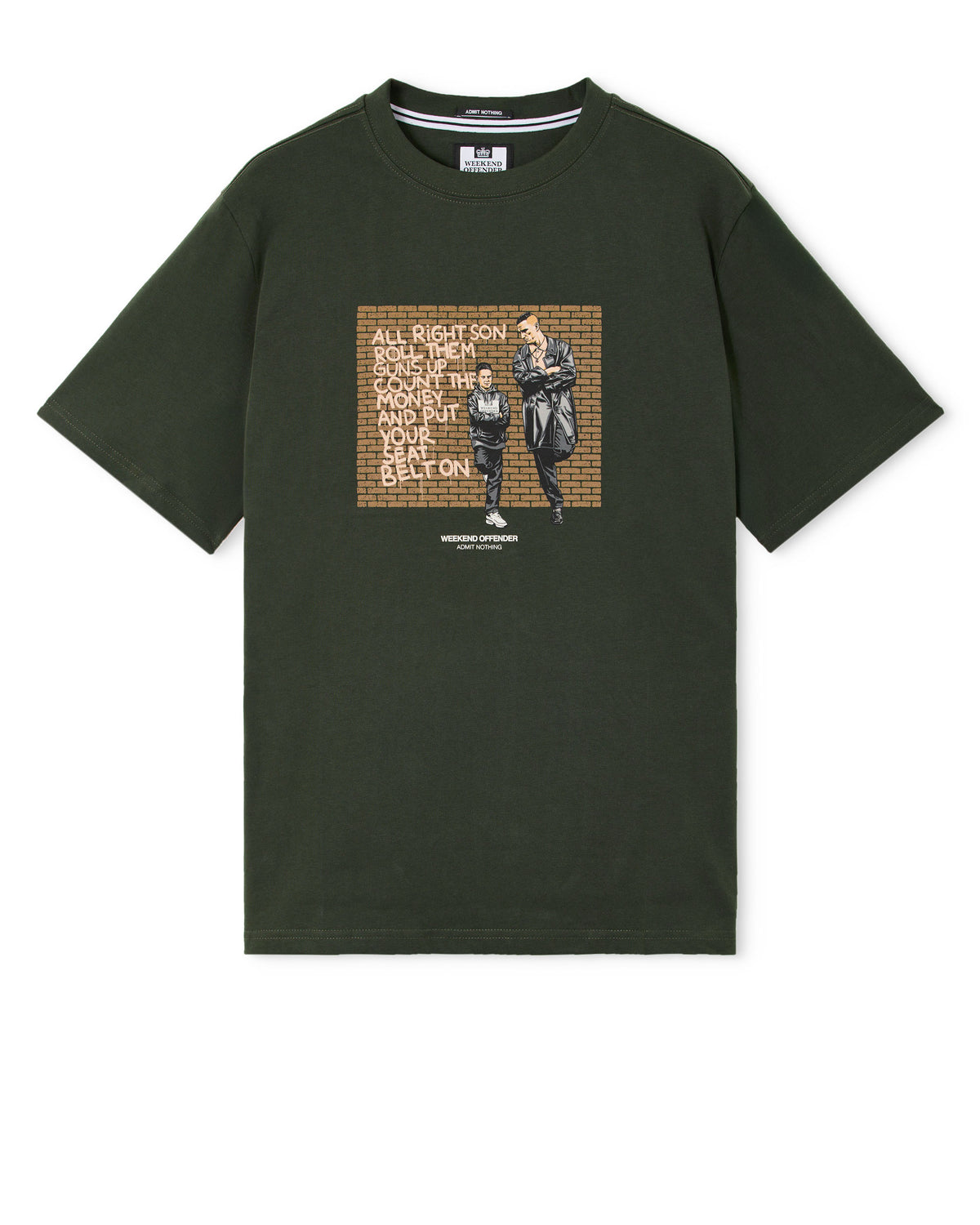 Pater Graphic T Shirt Black Forest Green
