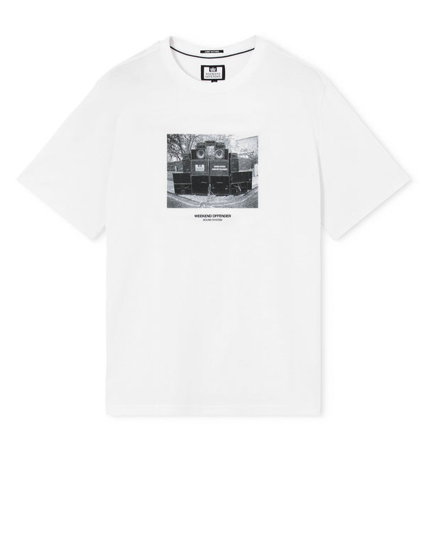 T-shirt Inimicus bianca con stampa grafica
