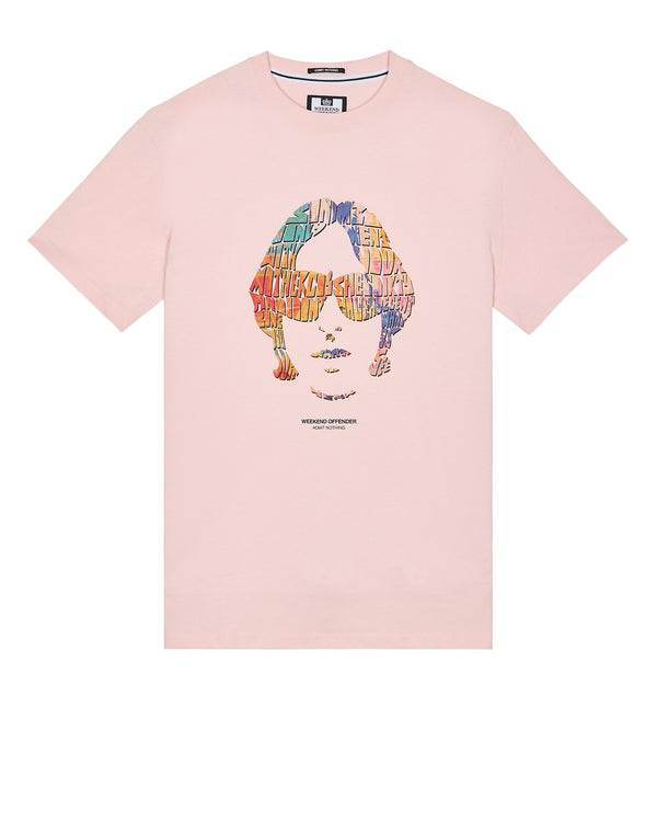 Kinky Afro Graphic T-Shirt Pale Blush