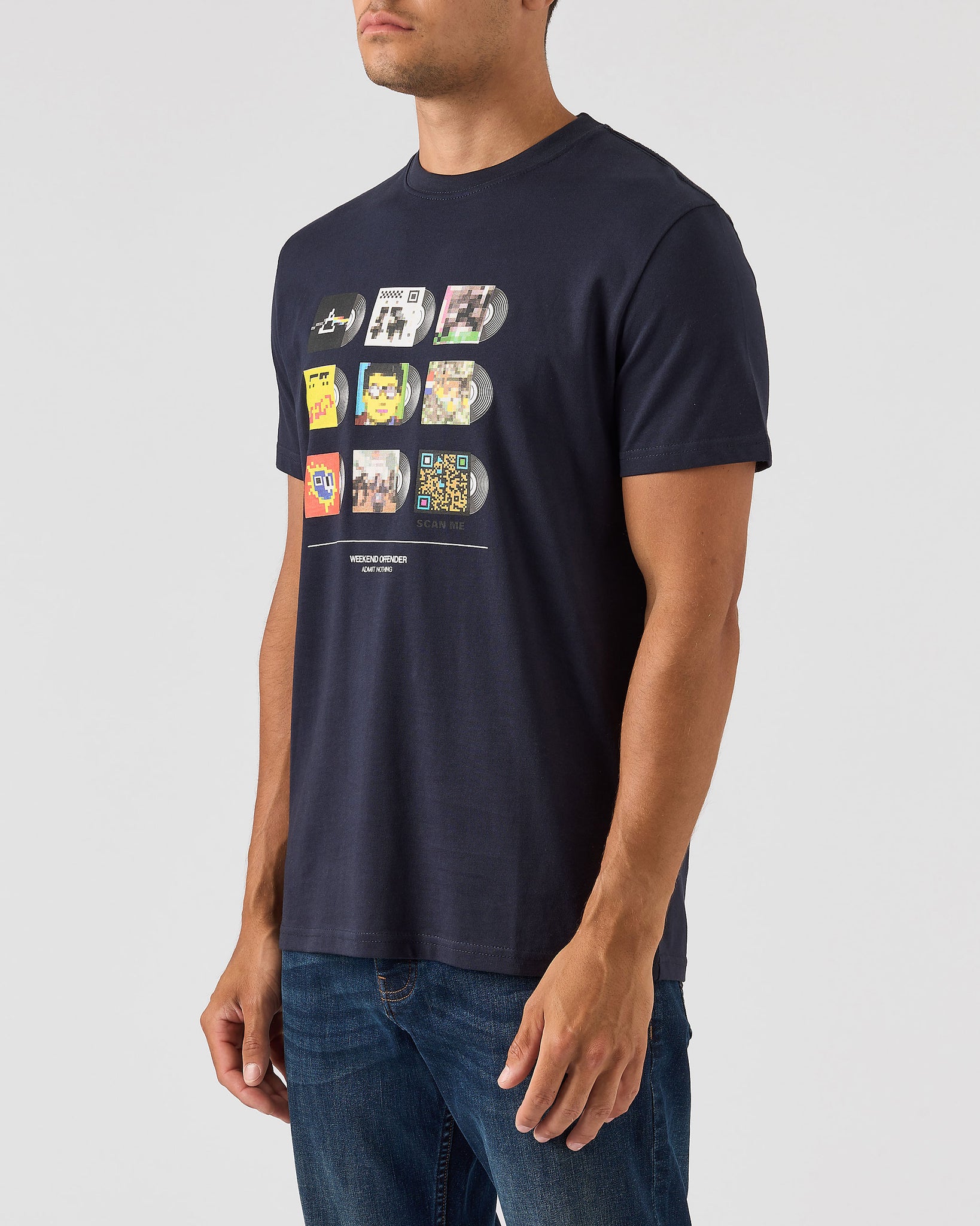 Sleeves Graphic T-Shirt Navy