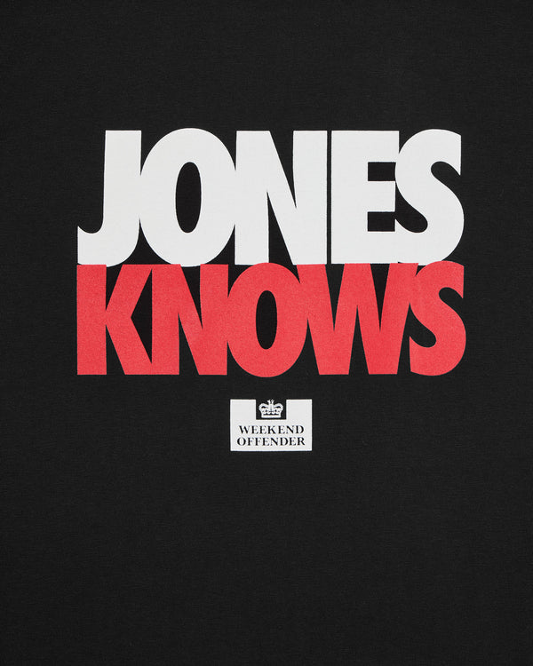 Jones Knows Graphic T-Shirt Black