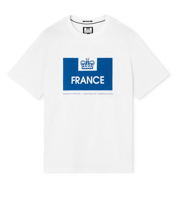 T-shirt bianca "Serie Paese" Francia