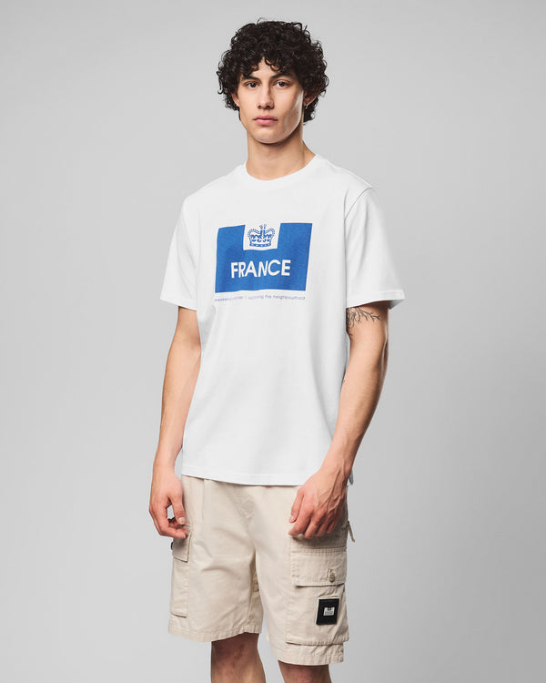 T-shirt bianca "Serie Paese" Francia