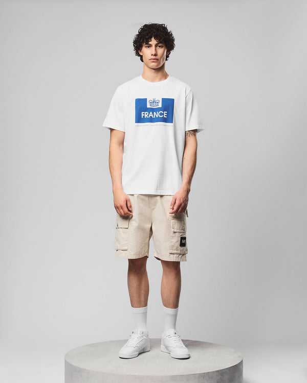 T-shirt bianca "Serie Paese" Francia
