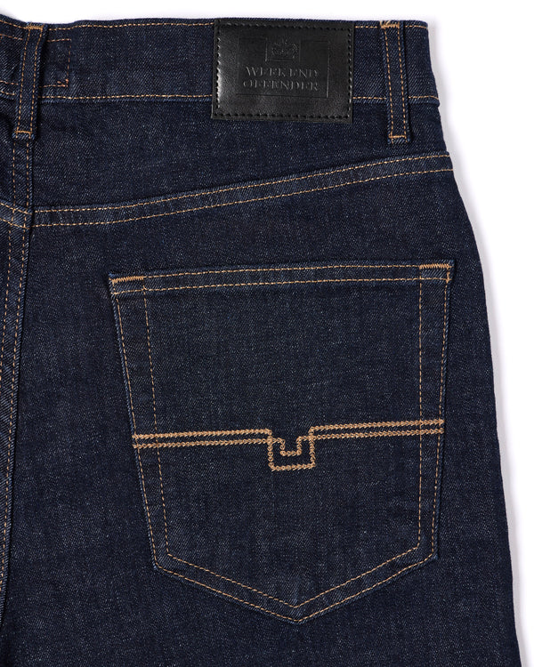 Straight Fit Denim Jeans Dark Rinse