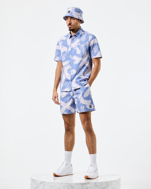 Toshima Camo Shirt Cornflower Blue