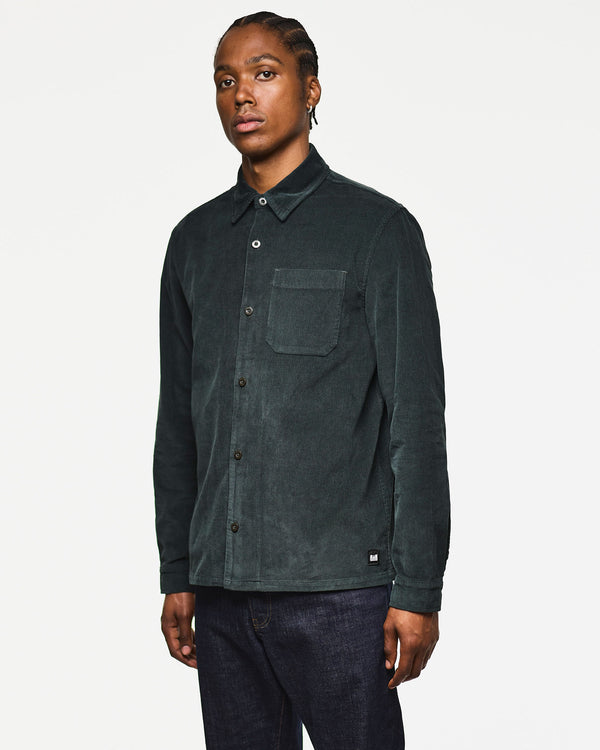 Welch Cord Shirt Black Forest Green