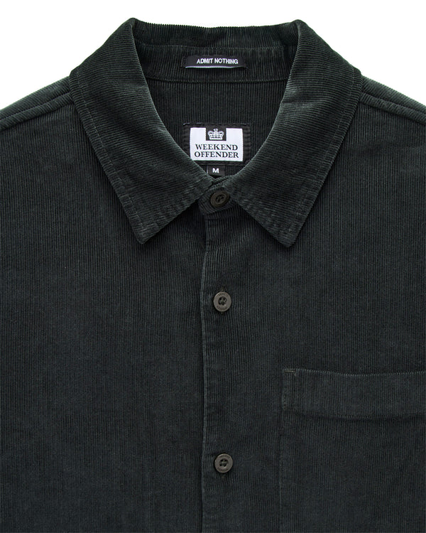 Welch Cord Shirt Black Forest Green