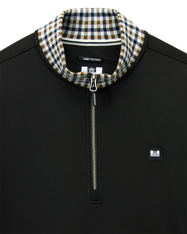 Henson Sweatshirt mit Viertelreißverschluss in Schwarz